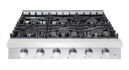 36" Stainless Steel Professional Style Slide-In Gas Cooktop COS-GRT366 - Image 5