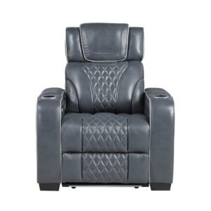 Apex Blue Power Reclining Chair with Power Headrest