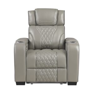 Apex Gray Power Reclining Chair with Power Headrest